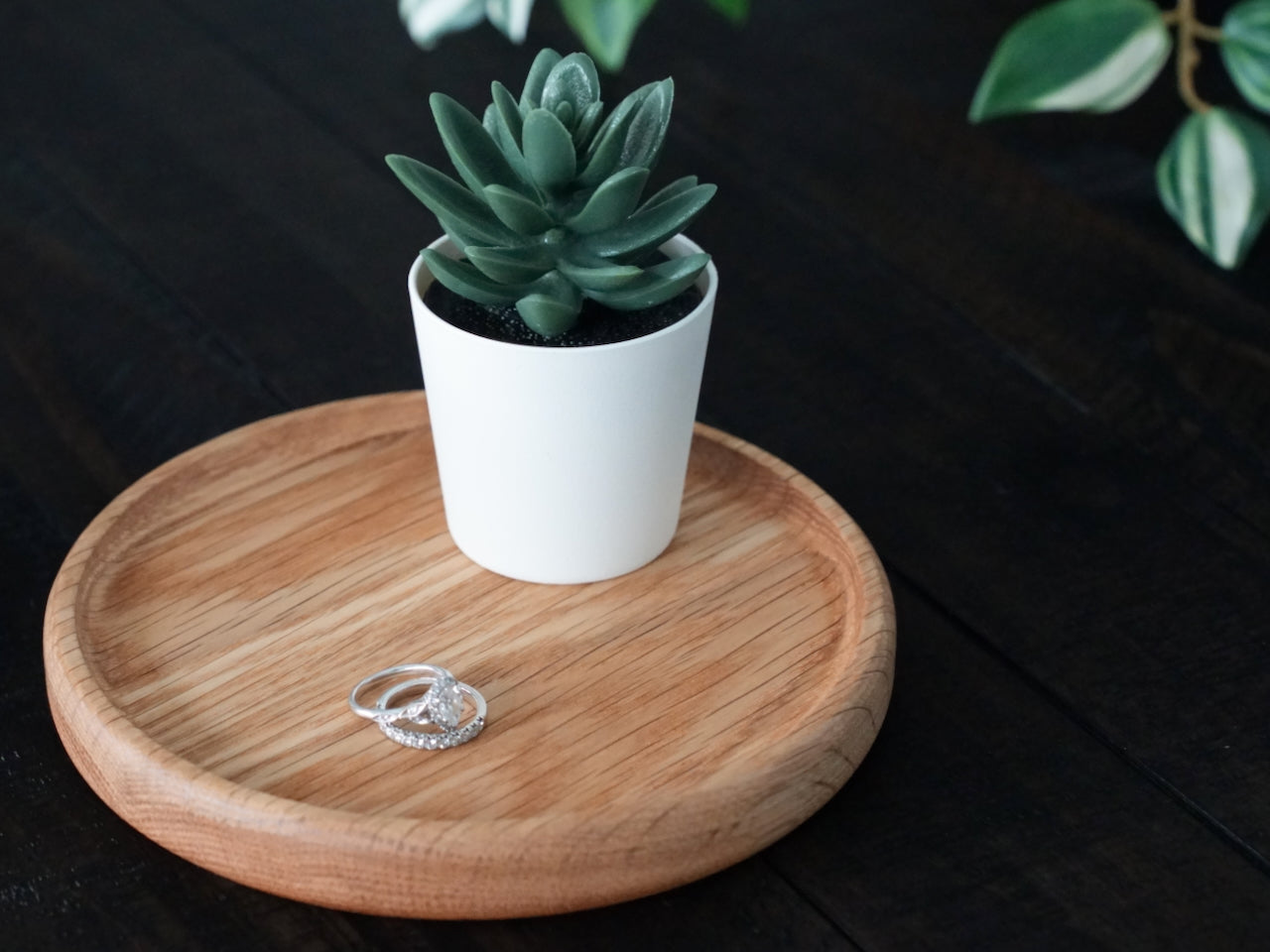 White Oak Circle Tray - 6.5"