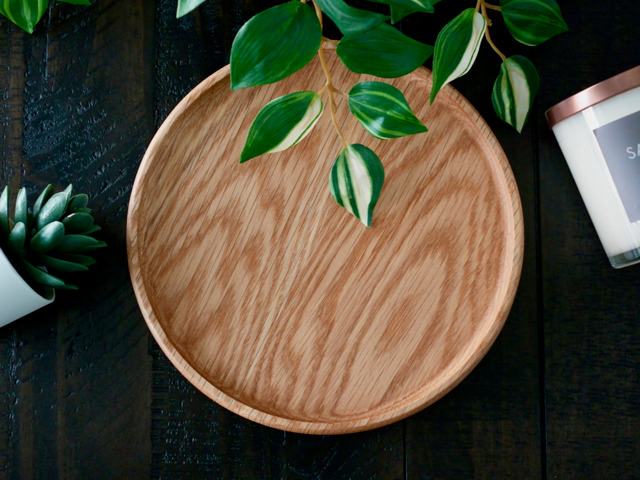 White Oak Circle Tray - 8.5"